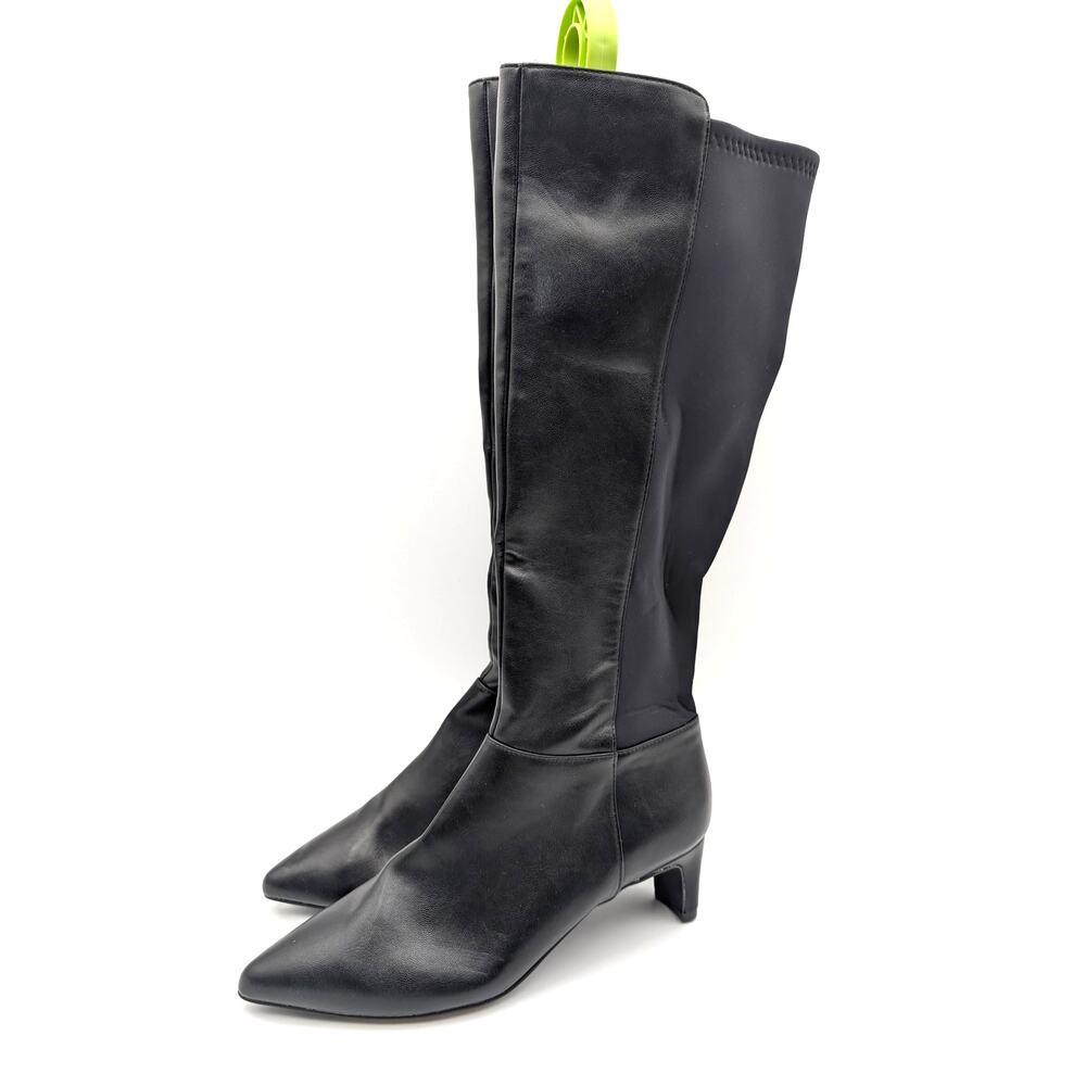 Reaction Kenneth Cole Berry Knee High Boots Side Zip Women's Black Size US8 EU39